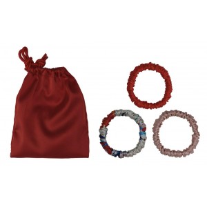 VIVID SKINNY SCRUNCHIES - Hodvábne gumičky 3ks