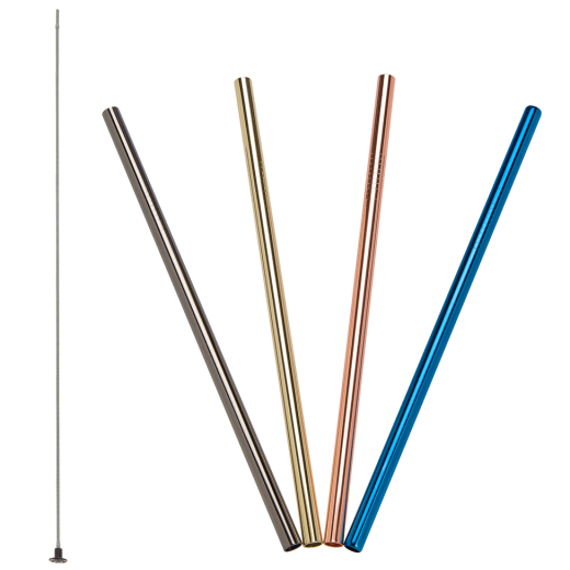 LURCH Slamky na pitie rovné 21,5 cm, 4 farby, vrátane flexibilnej čistiacej kefky 